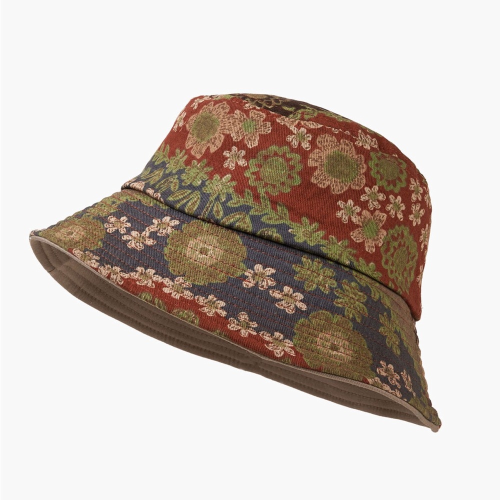 Fun mellow flower pattern bucket hat.
